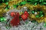 Christmas Red Pine Tree Stock Photo