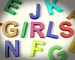 Girls Written In Kids Letters Stock Photo