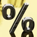 Silver Percentage Sign Stock Photo