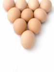 Egg Arranged In Triangle Stock Photo