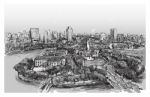 Sketch Cityscape Of Singapore Building Skyline, Free Hand Draw Illustration Stock Photo