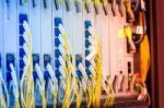 Fiber Optic With Servers In A Technology Data Center Stock Photo