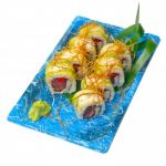 Take Away Sushi Express On Plastic Tray Stock Photo