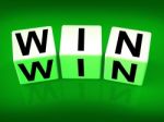 Win Blocks Indicate Success Triumphant And Winning Stock Photo