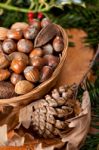 Christmas Nuts Stock Photo