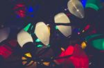 Christmas Lights Close Up Background Stock Photo