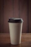 Coffee Cup On Wooden Stock Photo