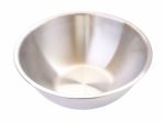 Stainless Steel Mixing Bowl On White Background Stock Photo