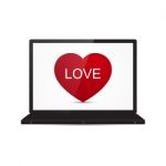  Love Heart Laptop Computer Stock Photo