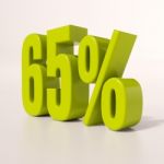 Percentage Sign, 65 Percent Stock Photo