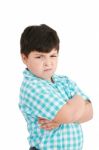 Serious Little Boy With Folded Arms Stock Photo