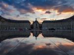 Miroir D'eau At Place De La Bourse In Bordeaux Stock Photo