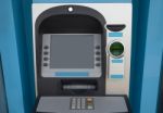 Blue ATM Stock Photo