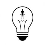 Technology Future Human Body Light Bulb Stock Photo