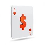 Dollar Sign In Playing Card Stock Photo