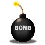 Bomb Danger Indicates Caution Dangerous And Warning Stock Photo