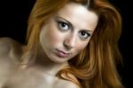 Red Hair Beautiful Woman Stock Photo