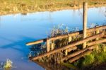 Flooded Land Near Ely Stock Photo