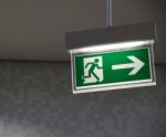 Emergency Exit Sign Stock Photo