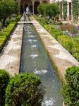 Granada, Andalucia/spain - May 7 : View Of A Fountain In The Alh Stock Photo