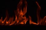 Beautiful Fire Flames On Black Background Stock Photo