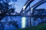 Gateway Bridge Motorway In Brisbane Stock Photo