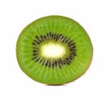 Slice Kiwi Fruit Isolated On A White Background Stock Photo