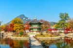 Gyeongbokgung Palace In Autumn,south Korea Stock Photo