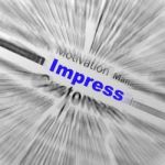 Impress Sphere Definition Displays Satisfactory Impression Or Ex Stock Photo