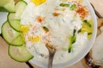 Arab Middle East Goat Yogurt And Cucumber Salad Stock Photo