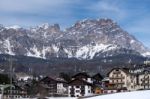 View Of Cortina D'ampezzo Province Of Belluno Italy Stock Photo