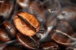 Coffee Beans With Smoke Of Aroma Stock Photo