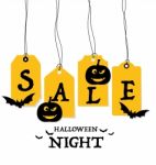 Happy Halloween. Sale Coupon, Voucher And Tag Stock Photo