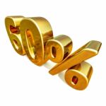 3d Gold 60 Sixty Percent Discount Sign Stock Photo