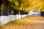 Autumn Alley Abstraction Stock Photo