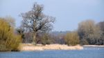 View Of Kneppmill Lake On A Sunny Spring Day Stock Photo