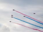 Red Arrows Display Team 50th Anniversary At Biggin Hill Airport Stock Photo