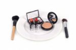 Makeup Accessory Served In Dish Stock Photo