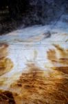 View Of Mammoth Hot Springs Stock Photo