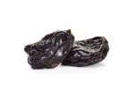 Dried Prune Isolated On The White Background Stock Photo