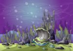 Cartoon  Underwater Landscape With Separated Layers For Game And Animation Stock Photo