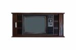 Vintage Television Or Old Retro Tv On Isolated White Background Stock Photo