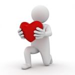 3d Figure Holding Heart Stock Photo