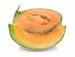 Melon Fruit Isolated On The White Background Stock Photo