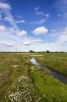 Spring Countryside Water Stream Landscape Stock Photo