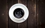 Closeup Black Coffee From Top View Stock Photo