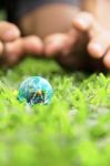 Hands And Earth Stock Photo