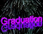 Graduation Word with fireworks Stock Photo