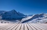 First Mountain Grindelwald Switzerland Stock Photo