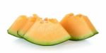 Cantaloupe Melon Isolated On The White Background Stock Photo